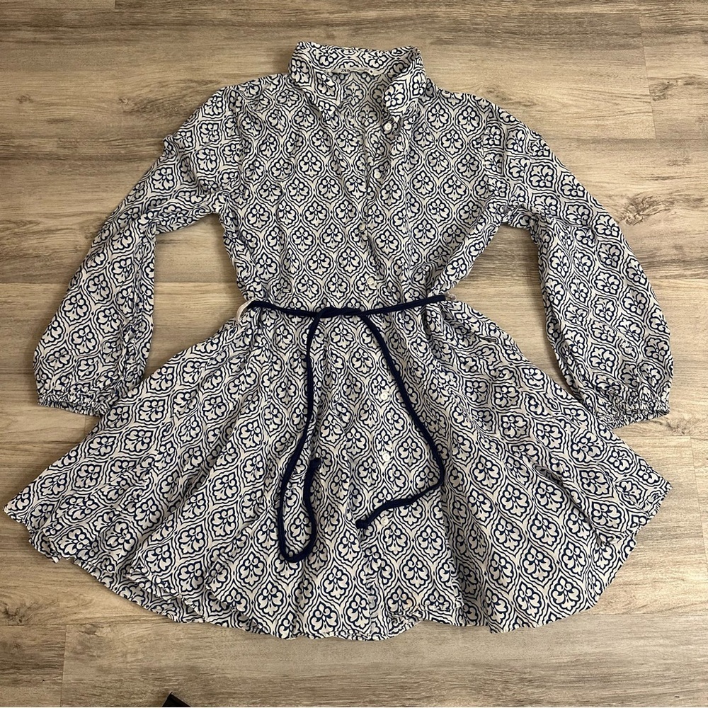 Zara Girly Medallion Print Ruffled Mini Shirt Dress size Medium - Picture 2 of 7